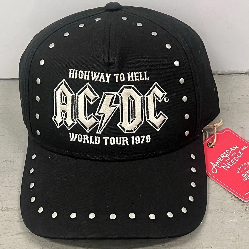 AC/DC Highway to Hell Tour 1979 Studded Baseball Hat Cap Rock Band Vintage Style
